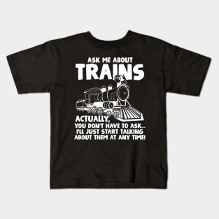 Trains Locomotive Railroad Trainspotter Kids T-Shirt